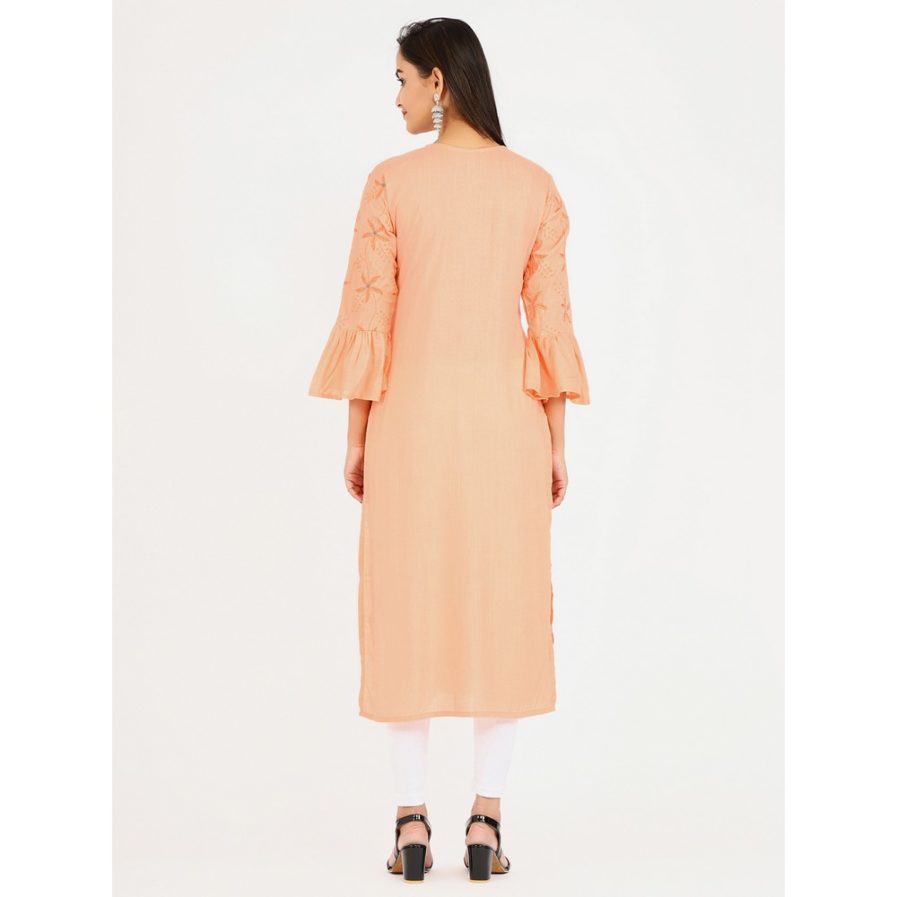 Buy KSC Women's Rayon Collar Neck Kurti (Light Orange, Rayon) Online In  India At Discounted Prices